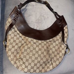 Authentic Gucci Monogram Crescent Bag